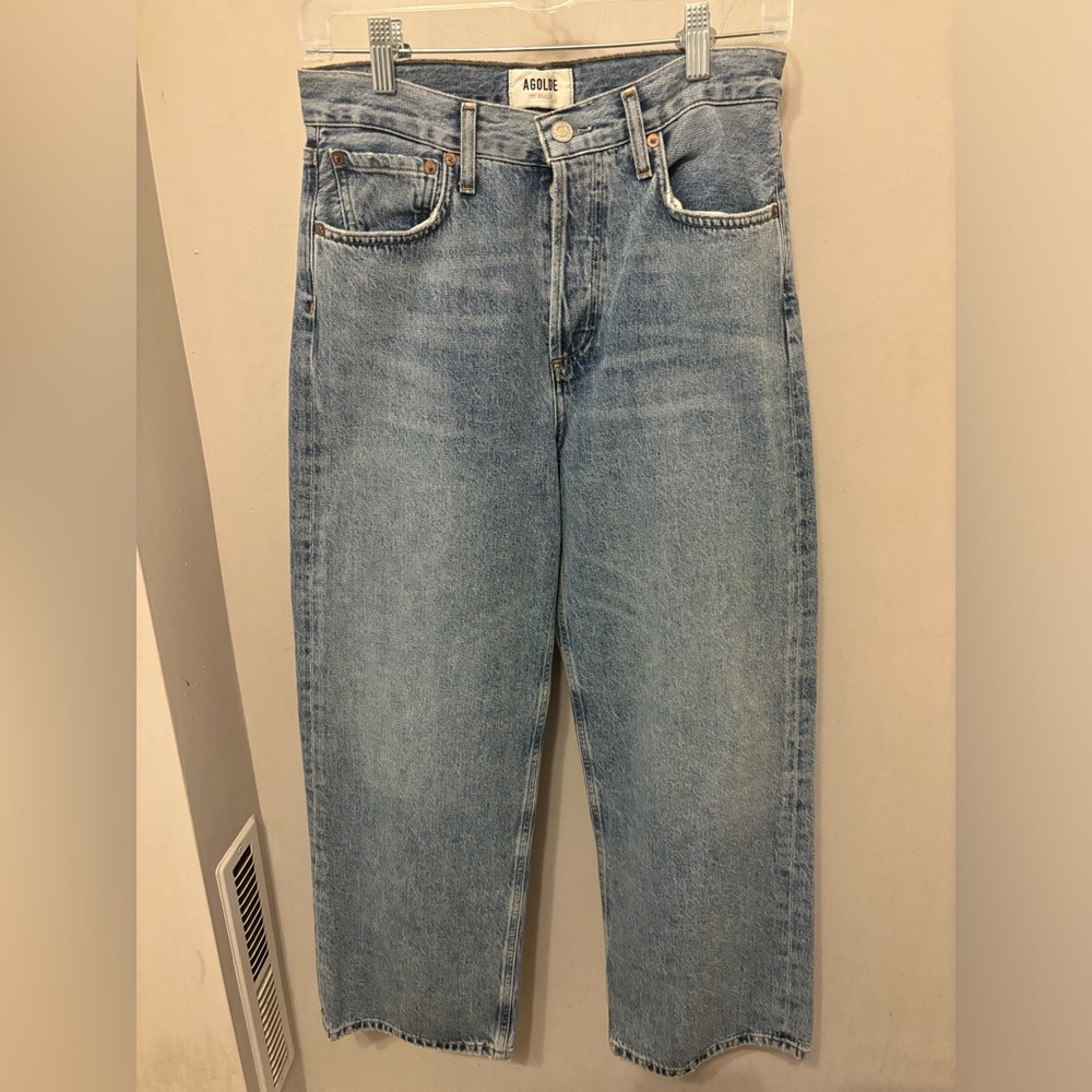 AGOLDE Ren High Rise Wide Leg Jeans Size 27 100% Organic Cotton Blue Denim Jean